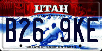 UT license plate B269KE
