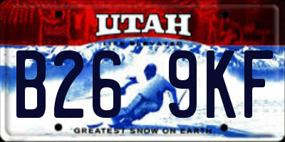 UT license plate B269KF