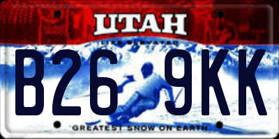 UT license plate B269KK