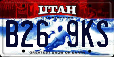 UT license plate B269KS