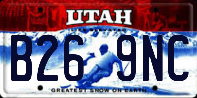 UT license plate B269NC