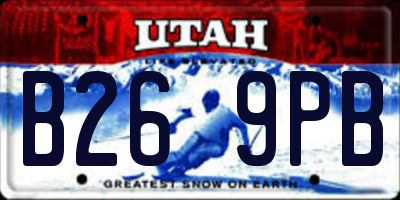 UT license plate B269PB