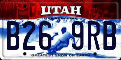 UT license plate B269RB