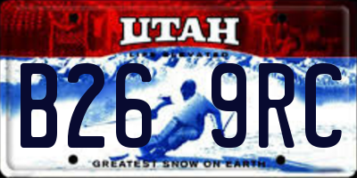 UT license plate B269RC