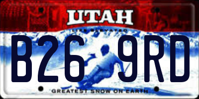 UT license plate B269RD