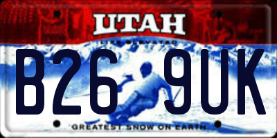 UT license plate B269UK