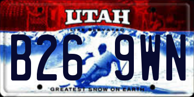 UT license plate B269WN