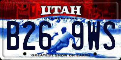 UT license plate B269WS