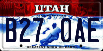 UT license plate B270AE
