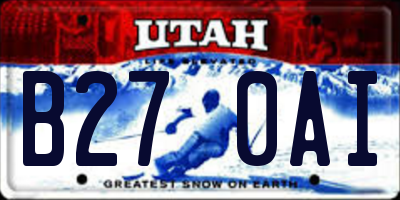 UT license plate B270AI