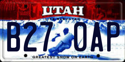UT license plate B270AP