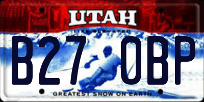 UT license plate B270BP