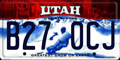 UT license plate B270CJ