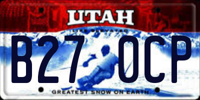 UT license plate B270CP