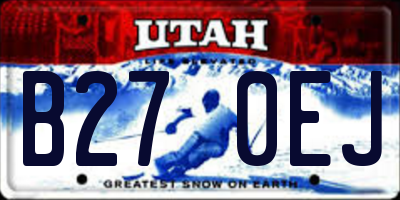 UT license plate B270EJ