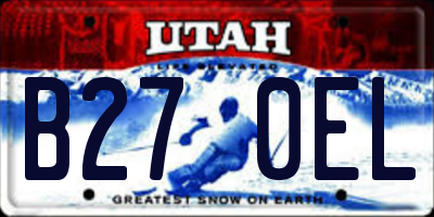 UT license plate B270EL