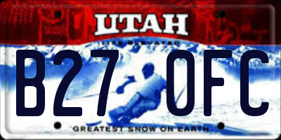 UT license plate B270FC