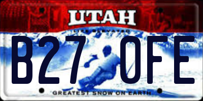 UT license plate B270FE