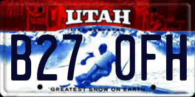 UT license plate B270FH