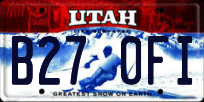 UT license plate B270FI