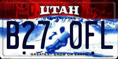 UT license plate B270FL