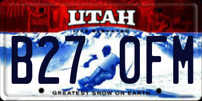 UT license plate B270FM