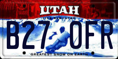UT license plate B270FR