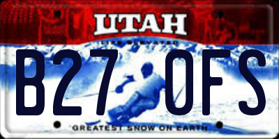 UT license plate B270FS