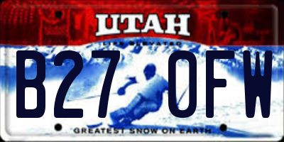 UT license plate B270FW