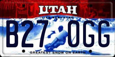 UT license plate B270GG