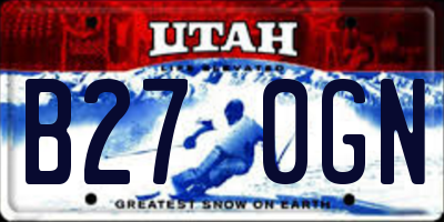 UT license plate B270GN