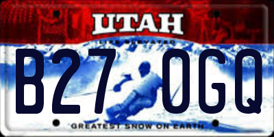UT license plate B270GQ