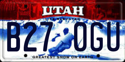 UT license plate B270GU
