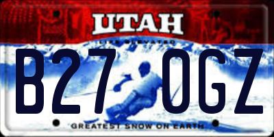 UT license plate B270GZ