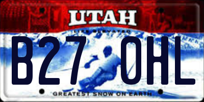 UT license plate B270HL