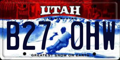 UT license plate B270HW