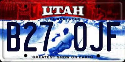 UT license plate B270JF