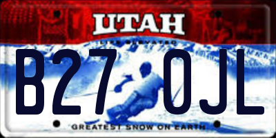 UT license plate B270JL