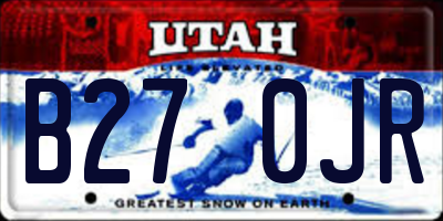 UT license plate B270JR