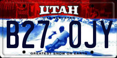 UT license plate B270JY