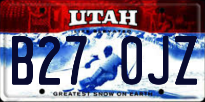 UT license plate B270JZ