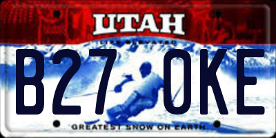 UT license plate B270KE