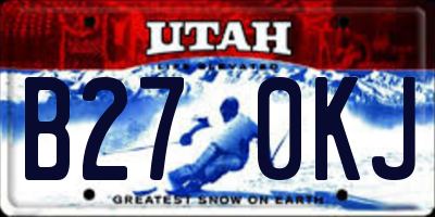 UT license plate B270KJ