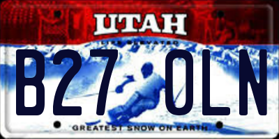 UT license plate B270LN
