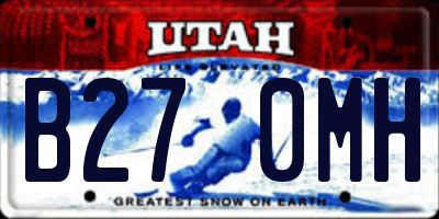 UT license plate B270MH