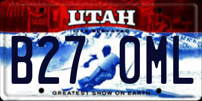 UT license plate B270ML