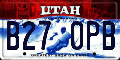 UT license plate B270PB