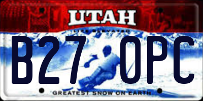 UT license plate B270PC