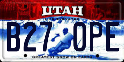 UT license plate B270PE