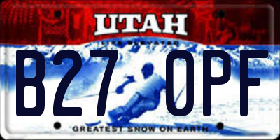 UT license plate B270PF